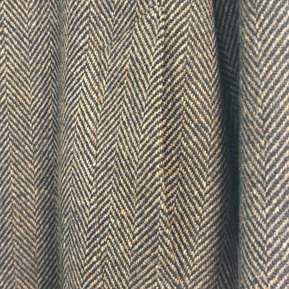 Lands’ End USA 100% Lambs Wool Herringbone Blazer 46R Brown Tweed Sport Coat - Picture 3 of 16